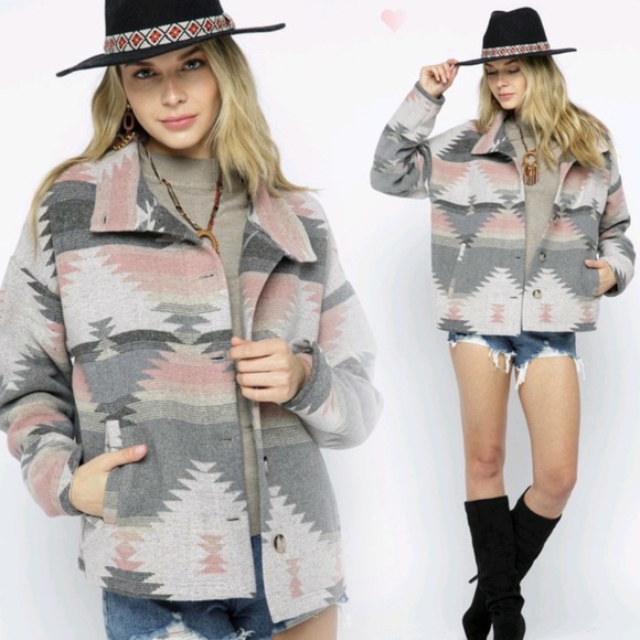 Last Small then sold out 5 Star Rated! New Soft Aztec Southwest Pattern Jacket - Picture 4 of 6